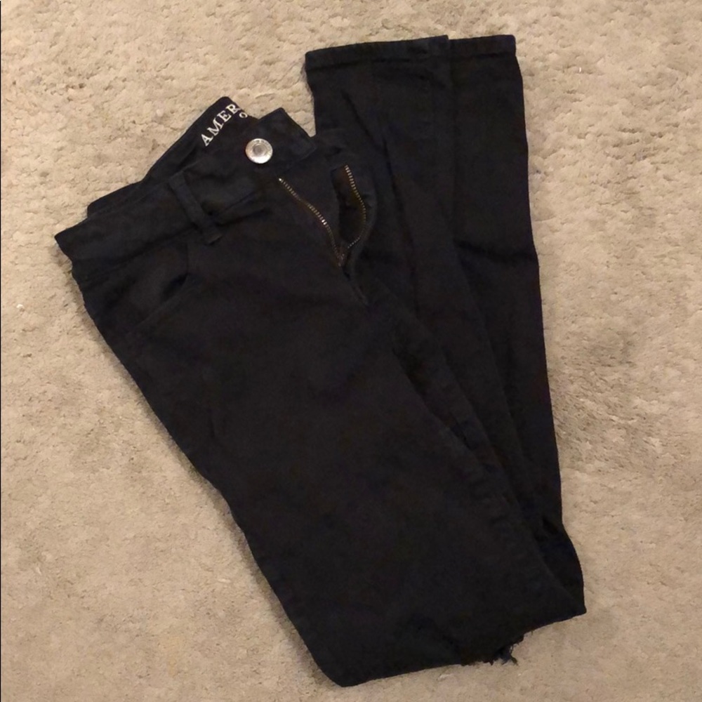 Black ripped jeggings